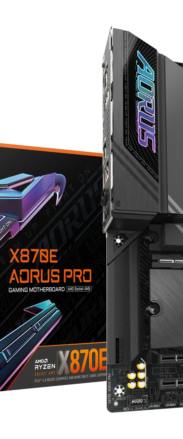 GIGABYTE X870E AORUS PRO Motherboard - Supports AMD Ryzen 9000 CPUs, 16+2+2 Phases Digital VRM, up to 8000MHz DDR5 (OC), 3xPCIe 5.0 + 1xPCIe 4.0,Wi-Fi 7, 2.5GbE LAN, USB 4