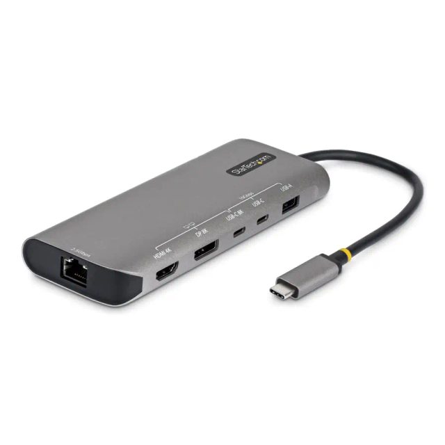StarTech.com USB4 Multiport Adapter, Driverless Dual-4K for macOS and Windows, 140W Power Delivery Charging, 3-Port 10Gbps Hub, 2.5GbE, Mini Dock