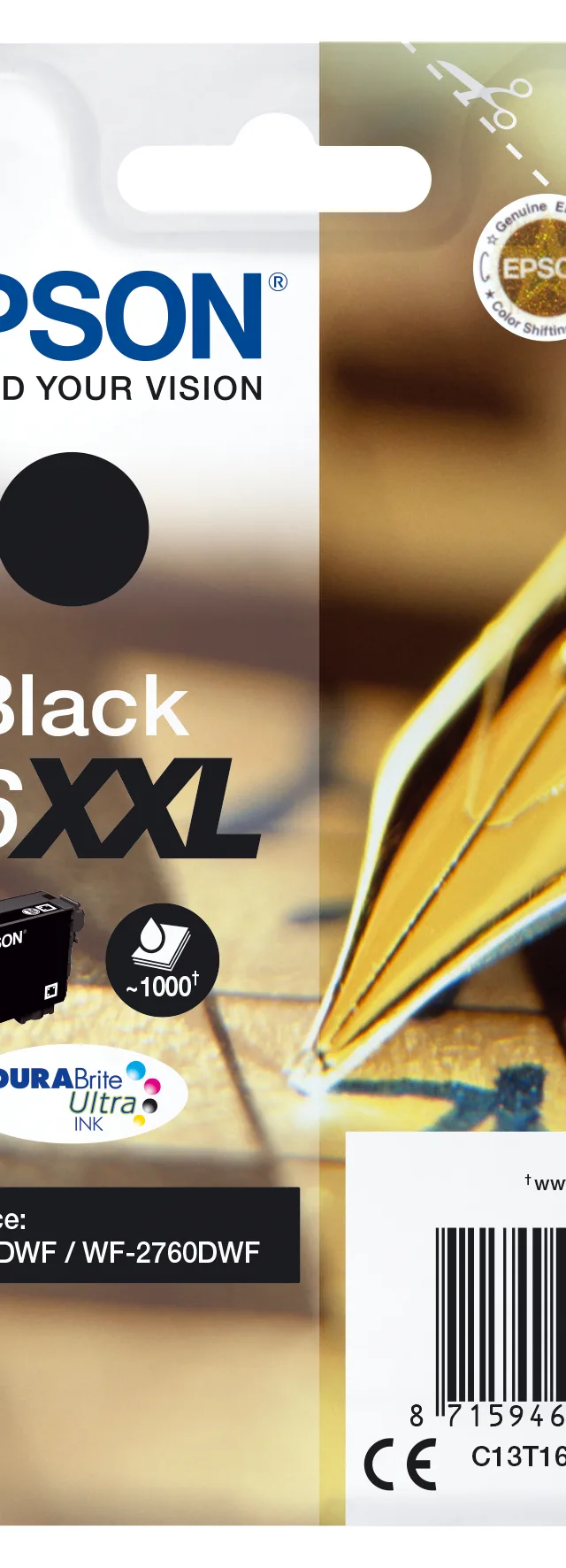Epson Singlepack Black 16XXL DURABrite Ultra Ink