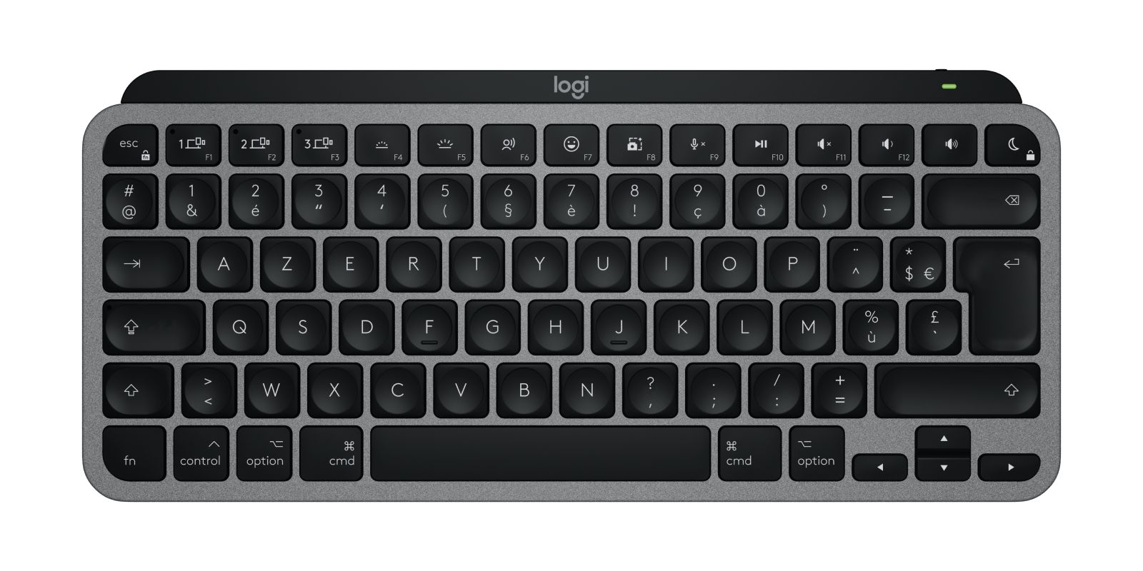 Logitech MX Keys Mini For Mac keyboard Home/Office Bluetooth AZERTY French Black, Grey