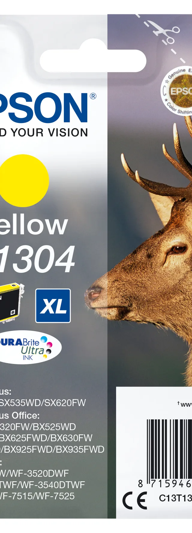 Epson Stag Singlepack Yellow T1304 DURABrite Ultra Ink