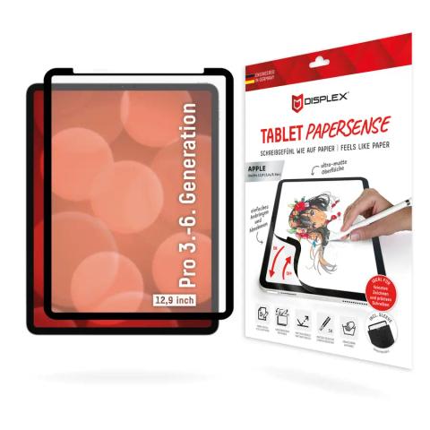 Displex TABLET PAPERSENSE for iPad Pro 12,9'' (3./4./5./6. Gen.), removable writing or drawing film with Paper Feeling