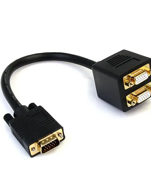 StarTech.com 1 ft VGA to 2x VGA Video Splitter Cable – M/F