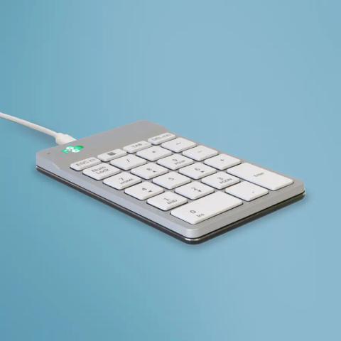 R-Go Tools Numeric keypad R-Go Numpad Break, ergonomic numeric keypad with break software, wired, white