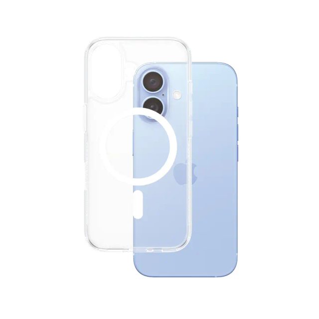 PanzerGlass ® HardCase Transparent w. White MagSafe iPhone 16