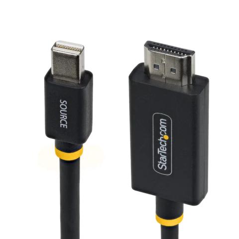StarTech.com 1m (3ft) Mini DisplayPort to HDMI Adapter Cable, 4K 60Hz with HBR3/HDCP 2.3/DPCP, MDP to HDMI 2.0, Active Video Converter, Mini DisplayPort Desktop to HDMI Monitor