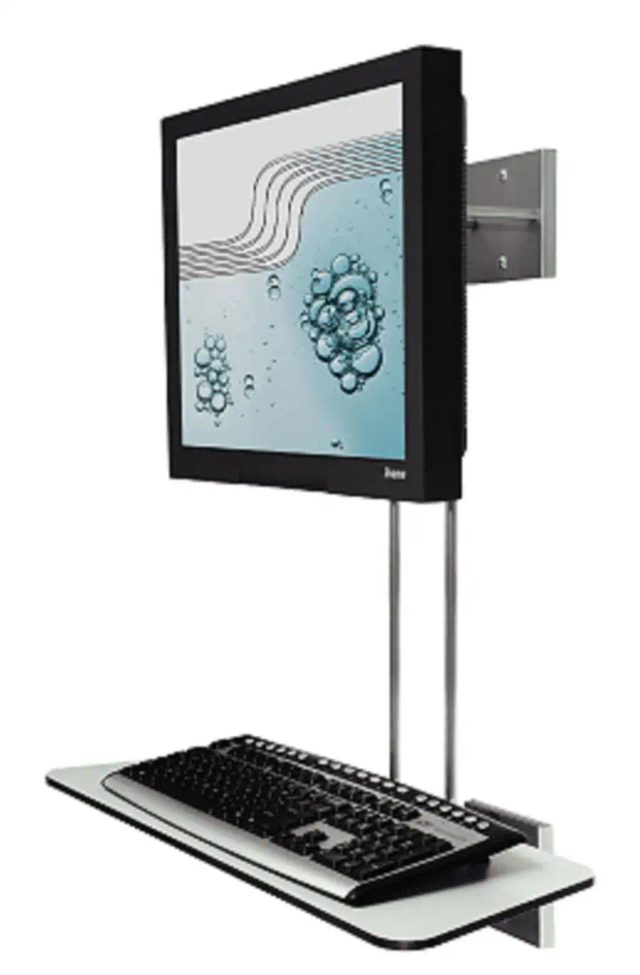 R-Go Tools R-Go Hang Out Wall Mount, with display for mouse and keyboard, up to 27", Max weight 10kg, adjustable, silver