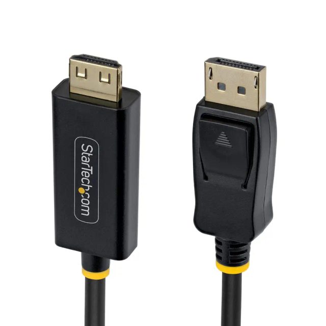 StarTech.com 2m DisplayPort to HDMI Adapter Cable with Gripping Connectors, 4K 60Hz, HDR, Uni-Directional DP to HDMI Video Converter, DP Desktop to HDMI Monitor