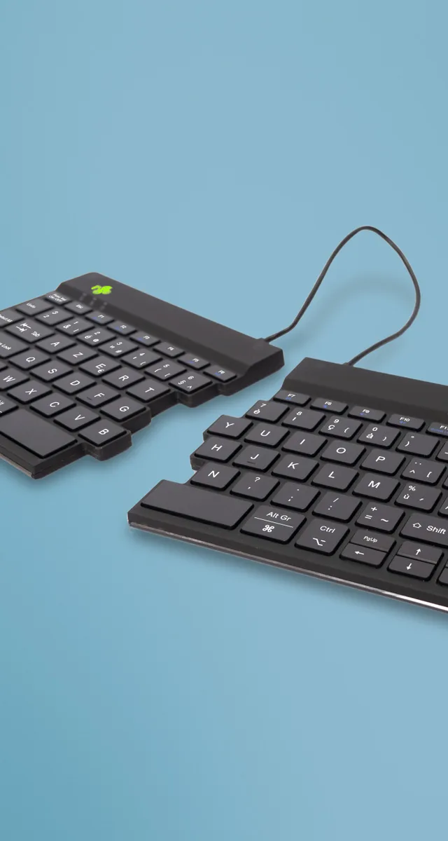 R-Go Tools Ergonomic keyboard R-Go Split Break with break software, ergonomic split keyboard, AZERTY (BE), Bluetooth, black
