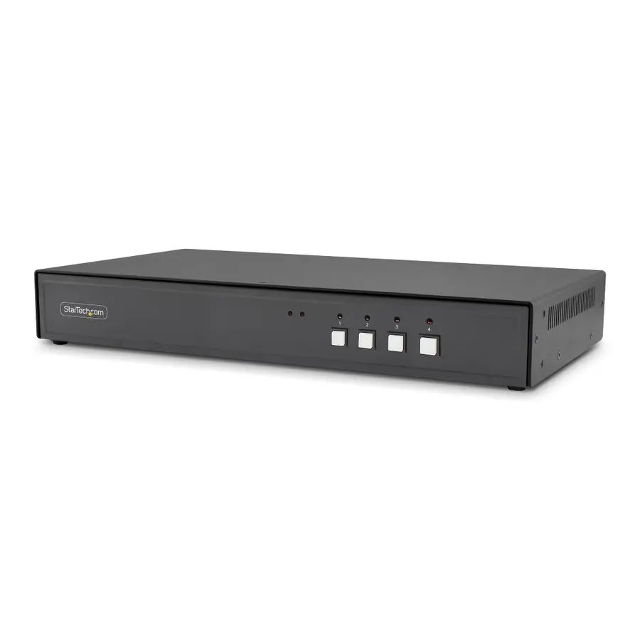 StarTech.com Secure 4-Port KVM Switch, HDMI or DisplayPort, 4K 60Hz, NIAP 4.0 Desktop KVM, Metal Housing, CAC Port, Made in the USA