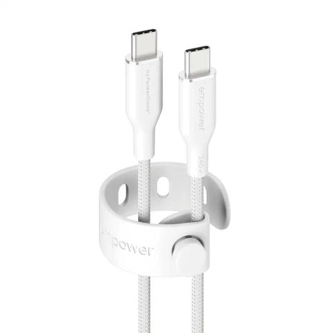 PanzerGlass empower™ by ® Racing 240W USB-C to USB-C Cable | USB 2.0 | 1.2M | Silver White