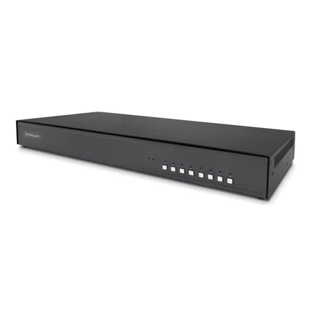 StarTech.com Secure 8-Port DisplayPort KVM Switch, 4K 30Hz, NIAP 4.0 Desktop KVM, Metal Housing, CAC Port, Made in the USA
