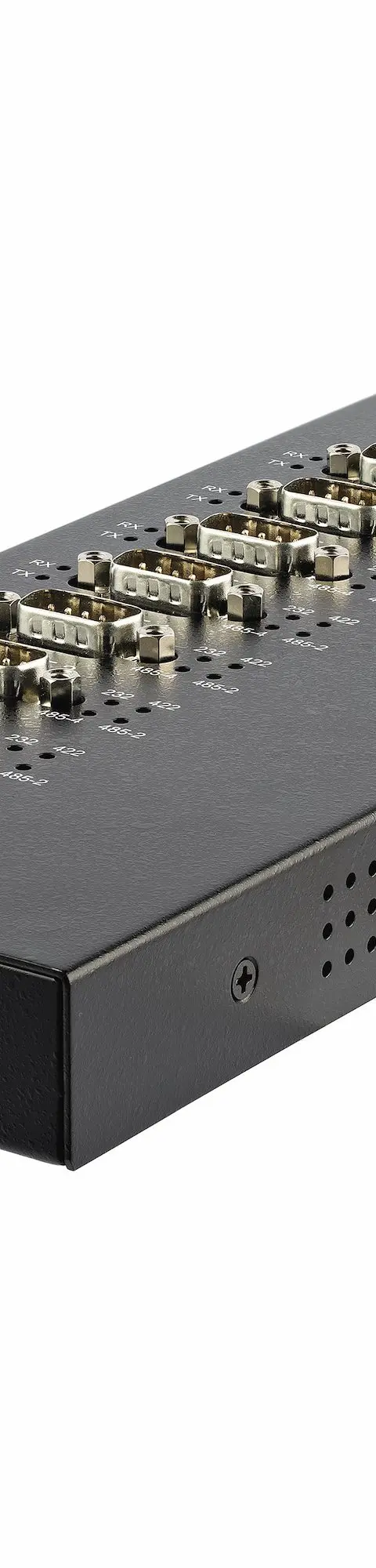 StarTech.com 8 Port Serial Hub USB to RS232/RS485/RS422 Adapter - Industrial USB 2.0 to DB9 Serial Converter Hub - IP30 Rated - Din Rail Mountable Metal Serial Hub - 15kV ESD Protection