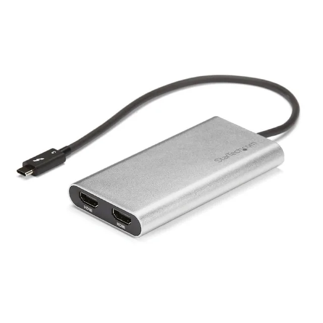 StarTech.com Thunderbolt to Dual HDMI 2.0 Adapter, Dual 4K 60Hz Thunderbolt to HDMI Converter, 2x HDMI Monitor Video Display Adapter, Thunderbolt Certified - Mac & Windows