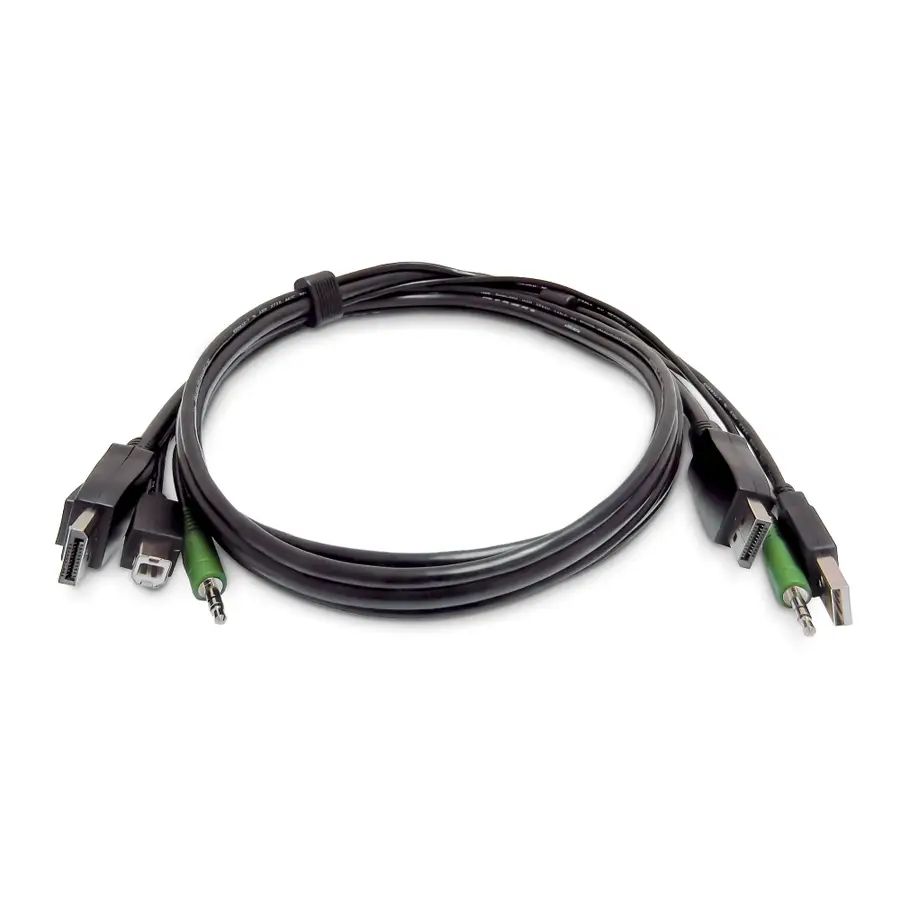 StarTech.com 10ft (3m) DisplayPort KVM Cable, USB 2.0, 3.5mm Audio, Universally Compatible Combo Cable for KVM Switches, TAA Compliant