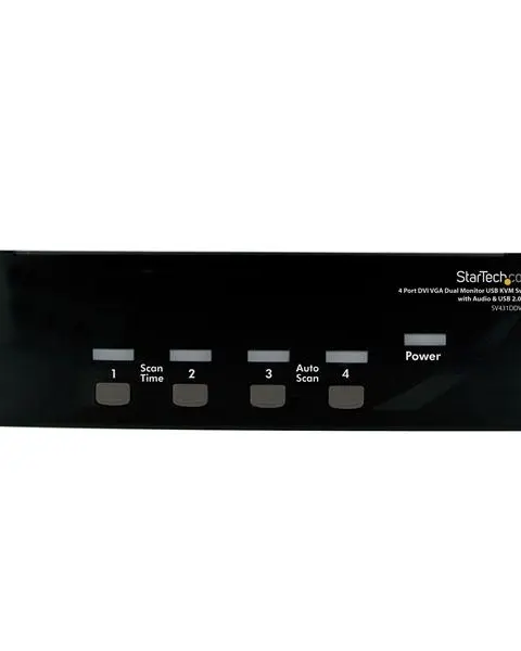 StarTech.com 4 Port DVI VGA Dual Monitor KVM Switch USB with Audio & USB 2.0 Hub