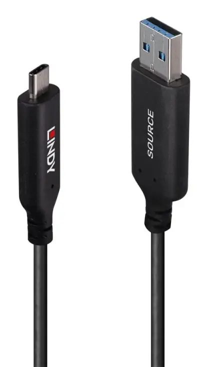 Lindy 25m USB 3.2 Gen 1 Type A to C Fibre Optic Hybrid Cable