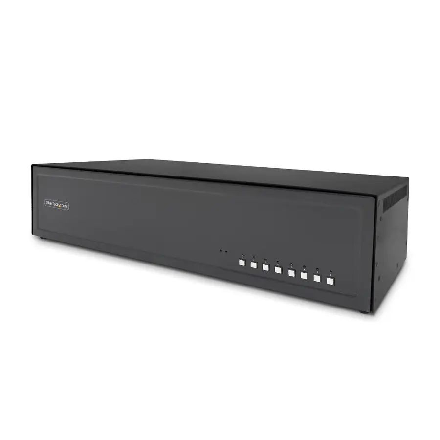 StarTech.com Secure 8-Port Dual-Monitor KVM Switch, DisplayPort, 4K 30Hz, NIAP 4.0 Desktop KVM, Metal Housing, Made in the USA
