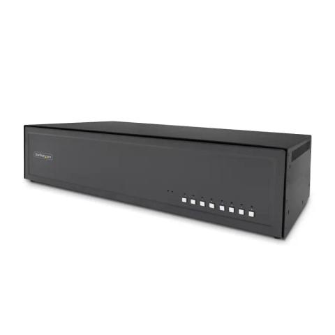 StarTech.com Secure 8-Port Dual-Monitor KVM Switch, DisplayPort, 4K 30Hz, NIAP 4.0 Desktop KVM, Metal Housing, Made in the USA