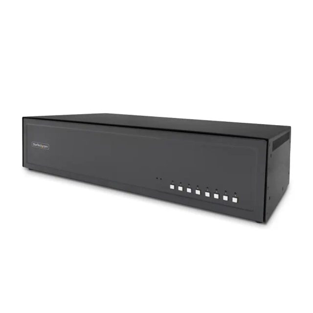 StarTech.com Secure 8-Port Dual-Monitor KVM Switch, DisplayPort, 4K 30Hz, NIAP 4.0 Desktop KVM, Metal Housing, Made in the USA