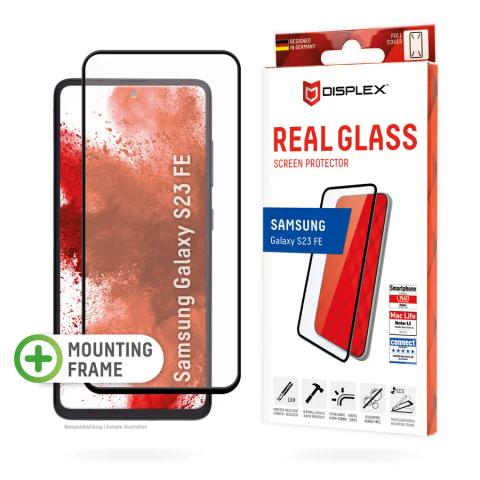 Displex Full Cover Screen Protector (10H) for Samsung Galaxy S23 FE, Eco Mounting Frame, Full Cover