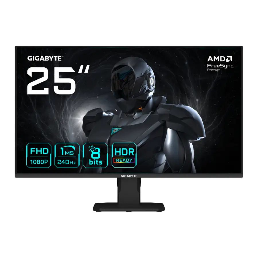 GIGABYTE GS25F2A 25" FHD Gaming Monitor - 1920 x 1080, 240Hz, 1ms, 300 cd/m², Display HDR 10, HDMI 2.0, Displayport 1.4