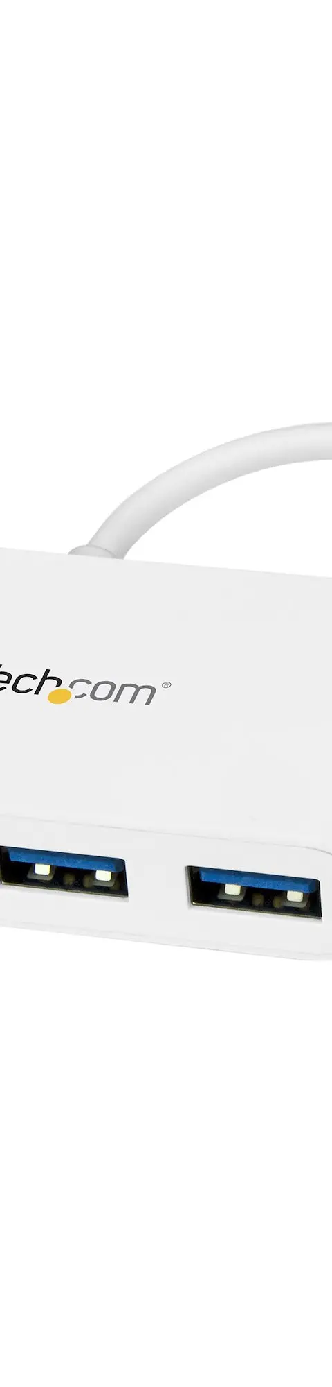 StarTech.com 4 Port USB C Hub with 4x USB-A Ports (USB 3.0 SuperSpeed 5Gbps) - USB Bus Powered - Portable/Laptop USB-C to USB-A Adapter Hub - USB 3.1 Gen 1/USB 3.2 Gen 1 Type-C Hub - White~4 Port USB C Hub with 4x USB-A Ports (USB 3.0 SuperSpeed 5Gbps) - USB Bus Powered - Portable/Laptop USB-C to USB-A Adapter Hub - USB 3.2 Gen 1 Type-C Hub - White