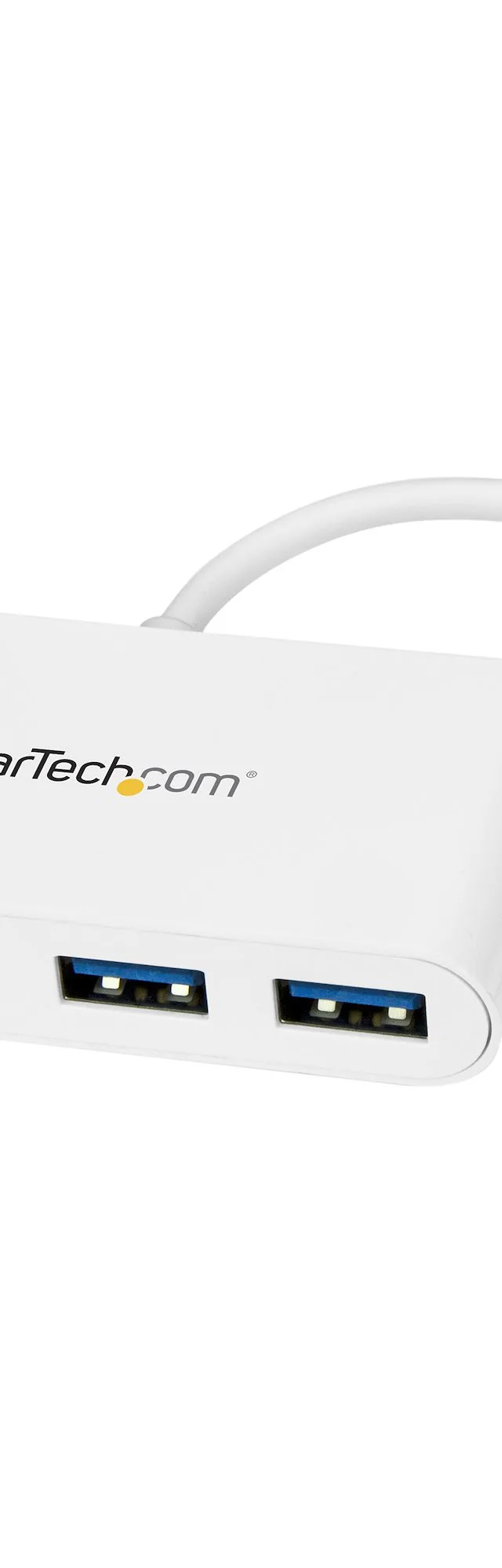 StarTech.com 4 Port USB C Hub with 4x USB-A Ports (USB 3.0 SuperSpeed 5Gbps) - USB Bus Powered - Portable/Laptop USB-C to USB-A Adapter Hub - USB 3.1 Gen 1/USB 3.2 Gen 1 Type-C Hub - White~4 Port USB C Hub with 4x USB-A Ports (USB 3.0 SuperSpeed 5Gbps) - USB Bus Powered - Portable/Laptop USB-C to USB-A Adapter Hub - USB 3.2 Gen 1 Type-C Hub - White