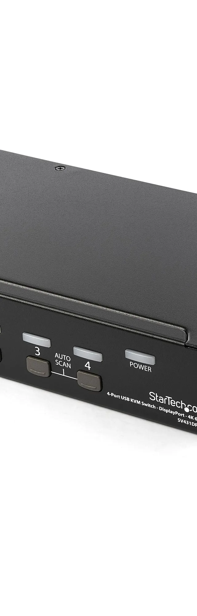 StarTech.com 4 Port DisplayPort KVM Switch - 4K 60Hz - Single Display - Dual Port UHD DP 1.2 USB KVM Switch with Integrated USB 2.0 Hub & Audio - Dell, HP, Apple, Lenovo - TAA Compliant