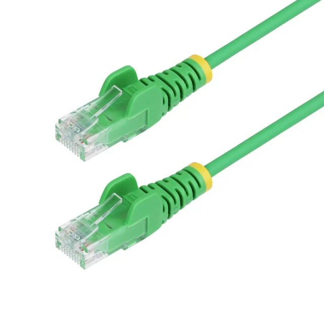 StarTech.com 25cm Green Slim CAT6 Ethernet Cable, Snagless, 100W PoE, UTP, LSZH, 28AWG Pure Bare Copper Wire, Slim RJ45 Network Patch Cord w/Strain Reliefs, Individually Tested