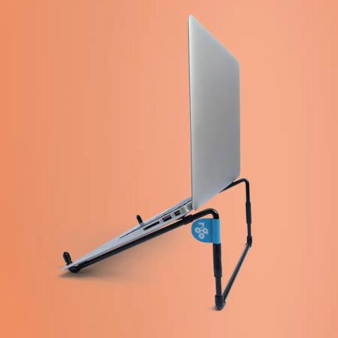 R-Go Tools Laptop stand R-Go Steel Travel, ergonomic and foldable, suitable for 10-22 inch laptop, black