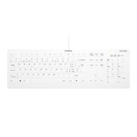 Contour Design Active Key Contour QuickClean Medical Keyboard Removable Cover Full-Size Wired White CH C8112
