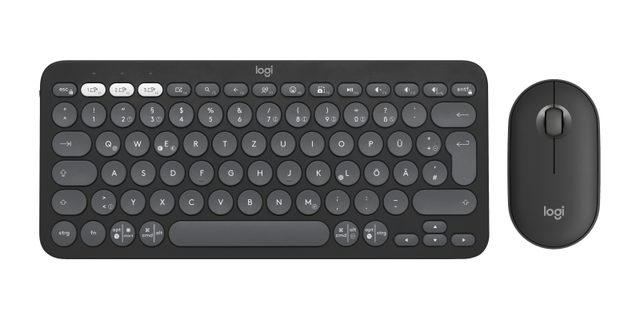 Logitech 920-012203 keyboard Mouse included Universal RF Wireless + Bluetooth QWERTZ German Graphite