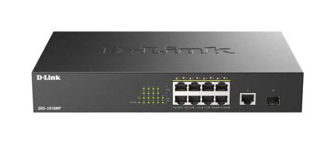 D-Link DGS-1010MP/E network switch Unmanaged L2 Gigabit Ethernet (10/100/1000) Power over Ethernet (PoE) 1U Black
