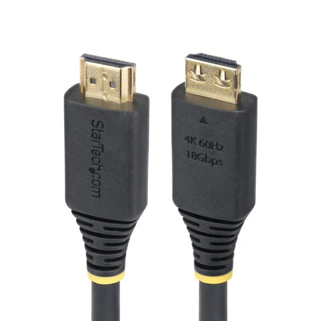 StarTech.com 30cm (1ft) High Speed HDMI Cable with Gripping Connectors, 4K 60Hz/1440p 144Hz, HDR10/HDCP 2.2/ARC, 18Gbps, UHD HDMI Cord for TV/Monitor/Display, TPE Jacket