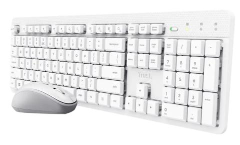 Trust Ody II keyboard Mouse included Home/Office RF Wireless German White