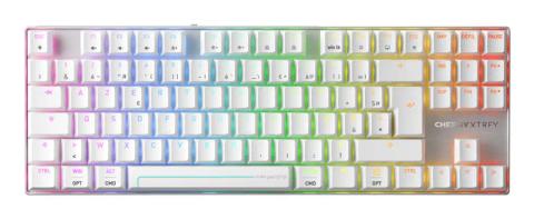 CHERRY MX 8.2 Pro TMR Wireless keyboard Gaming USB + RF Wireless + Bluetooth AZERTY French Silver, White