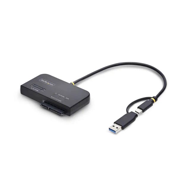 StarTech.com USB-C/USB-A to M.2 NVMe and 2.5in/3.5in SATA Adapter, 10Gbps, Tool-Free External SSD Hard Drive Reader, B+M/M-Key