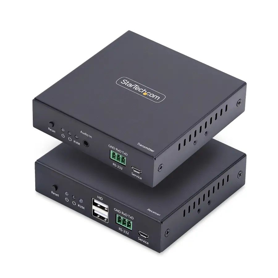 StarTech.com HDMI KVM Extender Over IP Network, 4K 60Hz, Driverless, HDMI and USB Over Ethernet/CAT6, AVoIP, Transmitter and Receiver Kit, Includes Mounting Kits