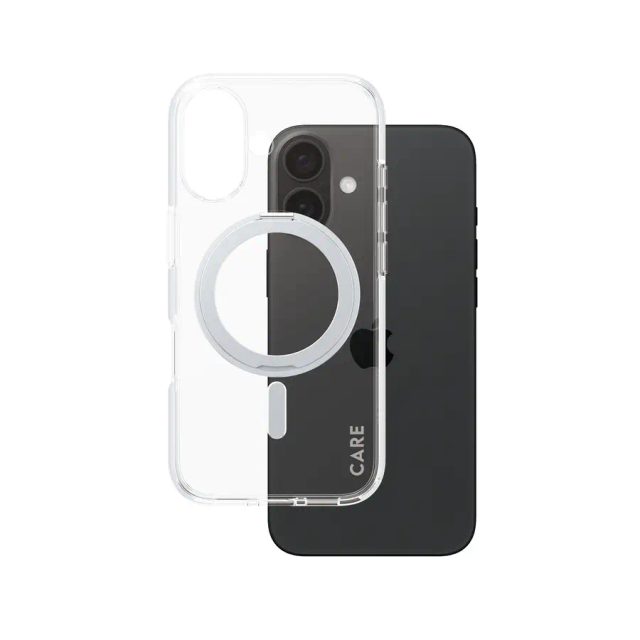 PanzerGlass CARE™ by ® Case Transparent w. Silver Kickstand & MagSafe iPhone 16