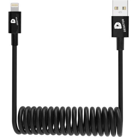 DEQSTER Spiral Charging Cable USB A Lightning
