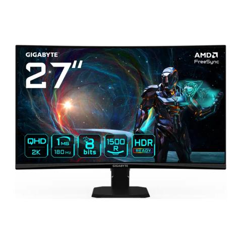 GIGABYTE GS27QCA 27" QHD Curved Gaming Monitor - 2560 x 1440, 180Hz, 1ms, 250 cd/m², FreeSync, HDR Ready, HDMI 2.0, Displayport 1.4
