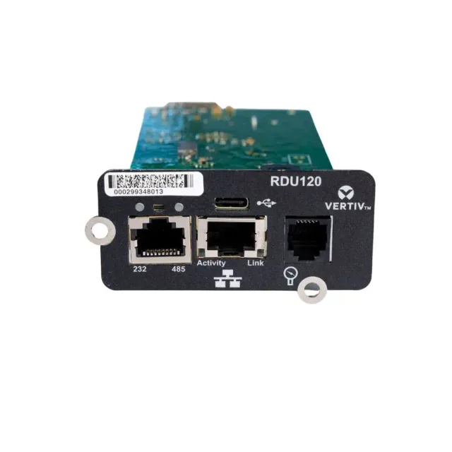 Vertiv Liebert IntelliSlot RDU120 - Network Card, Remote Monitoring Adapter, RS-485, USB Port, UL2900-1 cybersecurity certified, 1Gb Ethernet (RDU120)