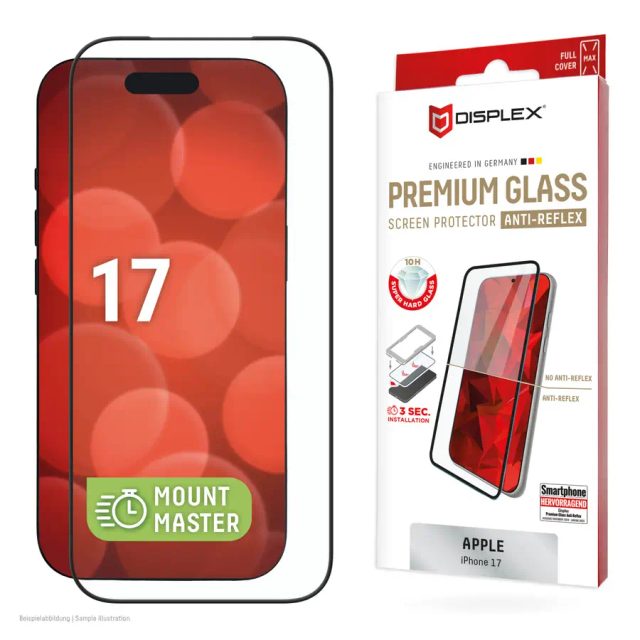 Displex Premium Screen Protector (Full Cover, 10H) for Apple iPhone 17, Full Cover