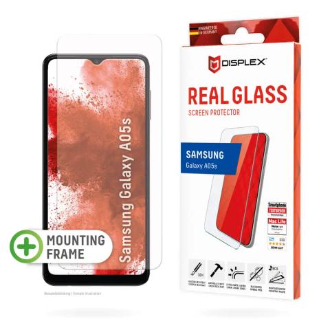 Displex Screen Protector (10H) for Samsung Galaxy A05s, Eco Mounting Frame, scratch resistant
