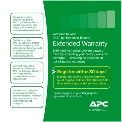 APC Extended warranty service pack, parts, software support, for NetBotz 2 Series, 1yr