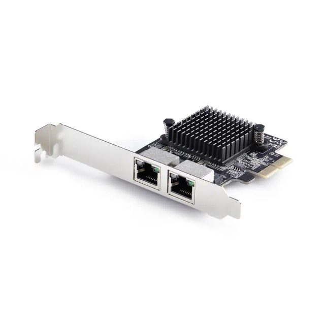 StarTech.com 2-Port 5G Gigabit PCIe Network Adapter Card, 5G/2.5G/1G/100M/10M PCI Express LAN Card, Realtek RTL8126, Windows and Linux, TAA Compliant