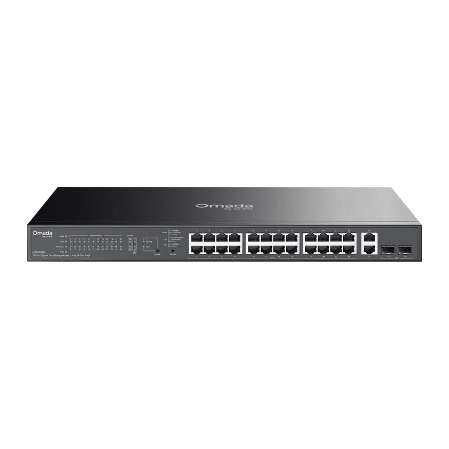 TP-Link ES228GP network switch Managed L2 Gigabit Ethernet (10/100/1000) Power over Ethernet (PoE) Black