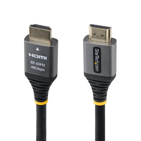 StarTech.com 1ft (30cm) Certified Ultra High Speed HDMI Cable, 8K 60Hz/4K 120Hz, HDMI 2.1 Cable with HDR10+ / eARC, 48Gbps, 8K HDMI Cord for Monitor/TV/Display, Flexible TPE Jacket