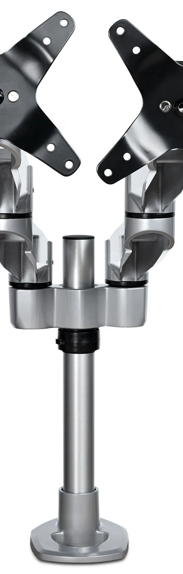 StarTech.com Desk Mount Dual Monitor Arm - Premium Articulating Monitor Arm - up to 30” VESA Mount Displays - Height Adjustable Monitor Mount - Rotate/Tilt/Swivel - Clamp/Grommet - Silver